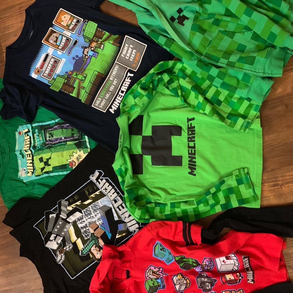 Lot of boys Minecraft tops